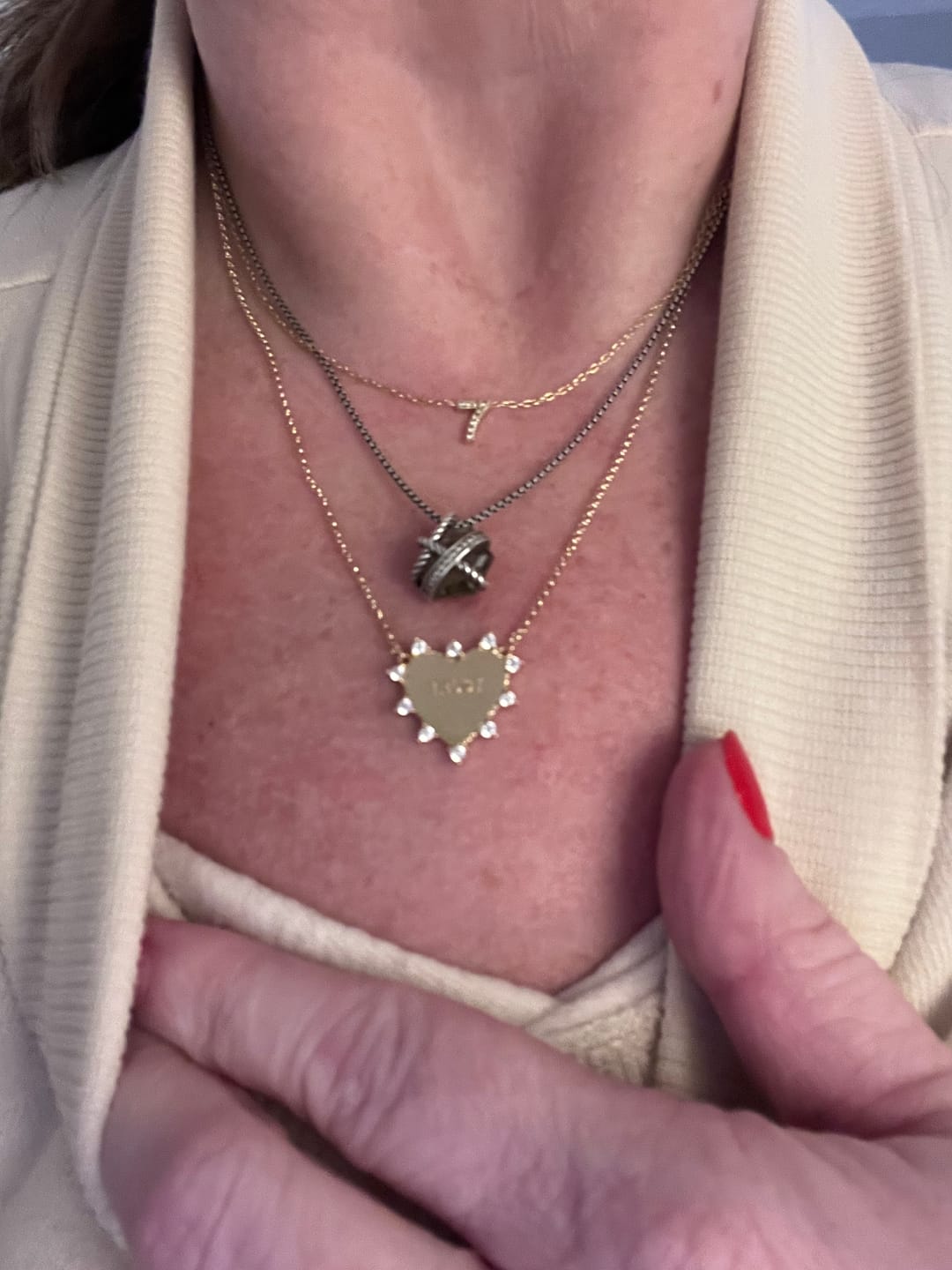 Customer photo review of Gold Heart of Trust Necklace