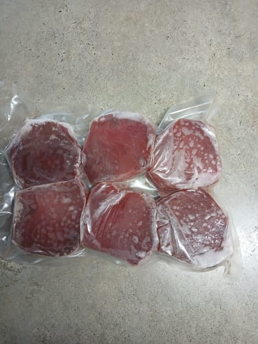 Customer photo review of Yellowfin Tuna Loin Steaks (High Grade Frozen)