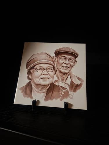 Customer photo review of Sepia Vintage Portret Tegeltje