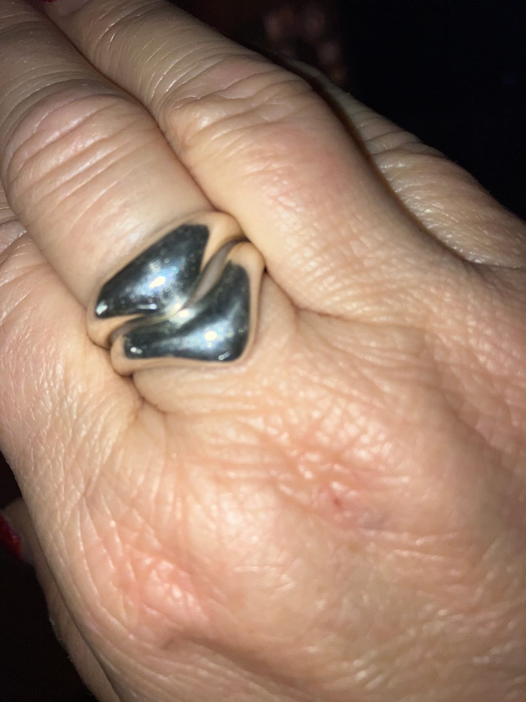 Customer photo review of Chevron Stacking Ring Set