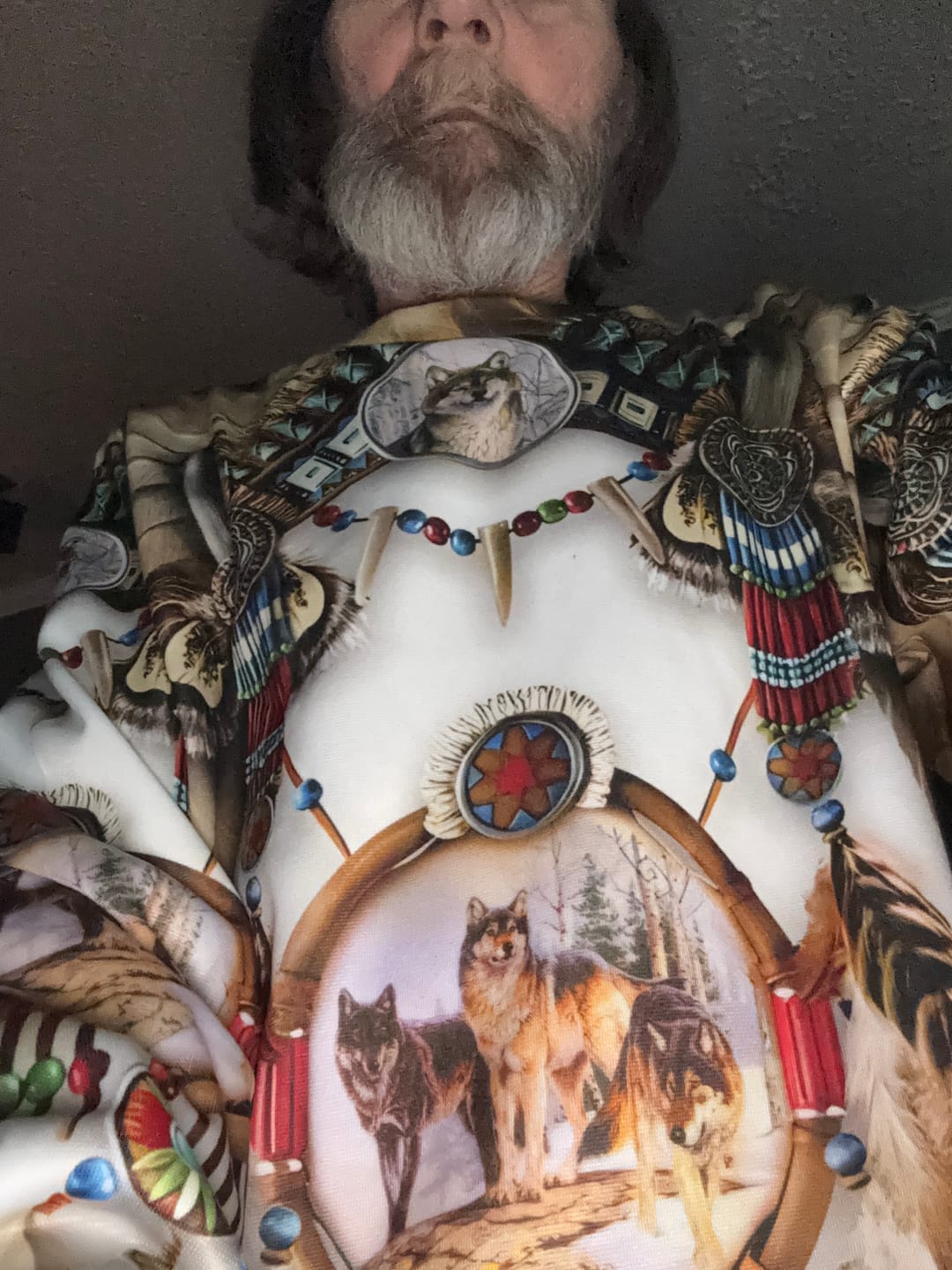 Customer photo review of Native American Wolf Dream Catcher 3D All Over Print Hoodie And Sweatshirt