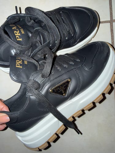 Customer photo review of PRA THICK SOLE SNEAKER BLACK CALFSKIN