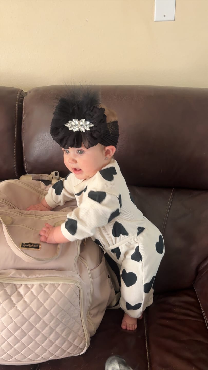 Customer photo review of Fancy Feather Ruffled Headband
