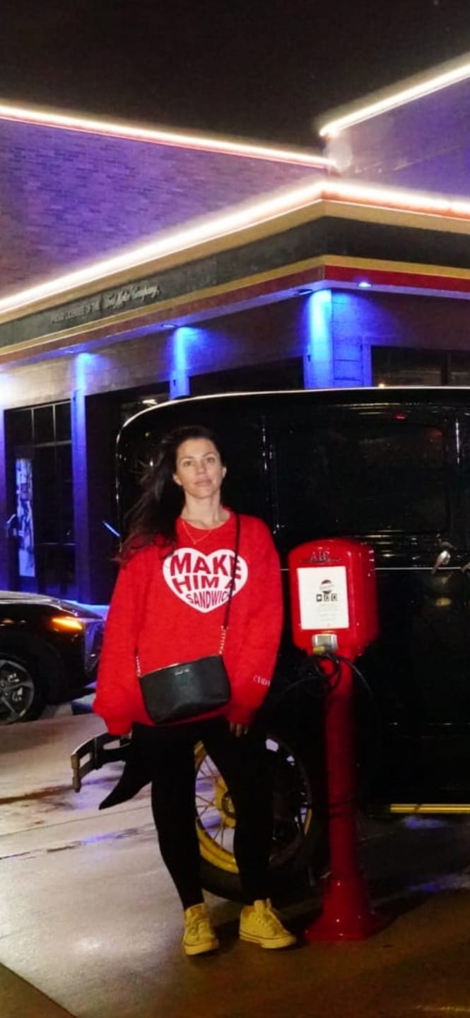 Customer photo review of Make Him A Sandwich V Day Crewneck
