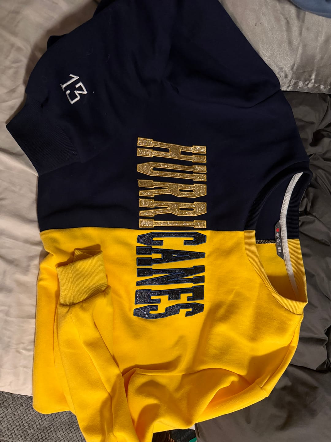 Customer photo review of Custom Glitter Embroidered Two Tone Sweatshirt