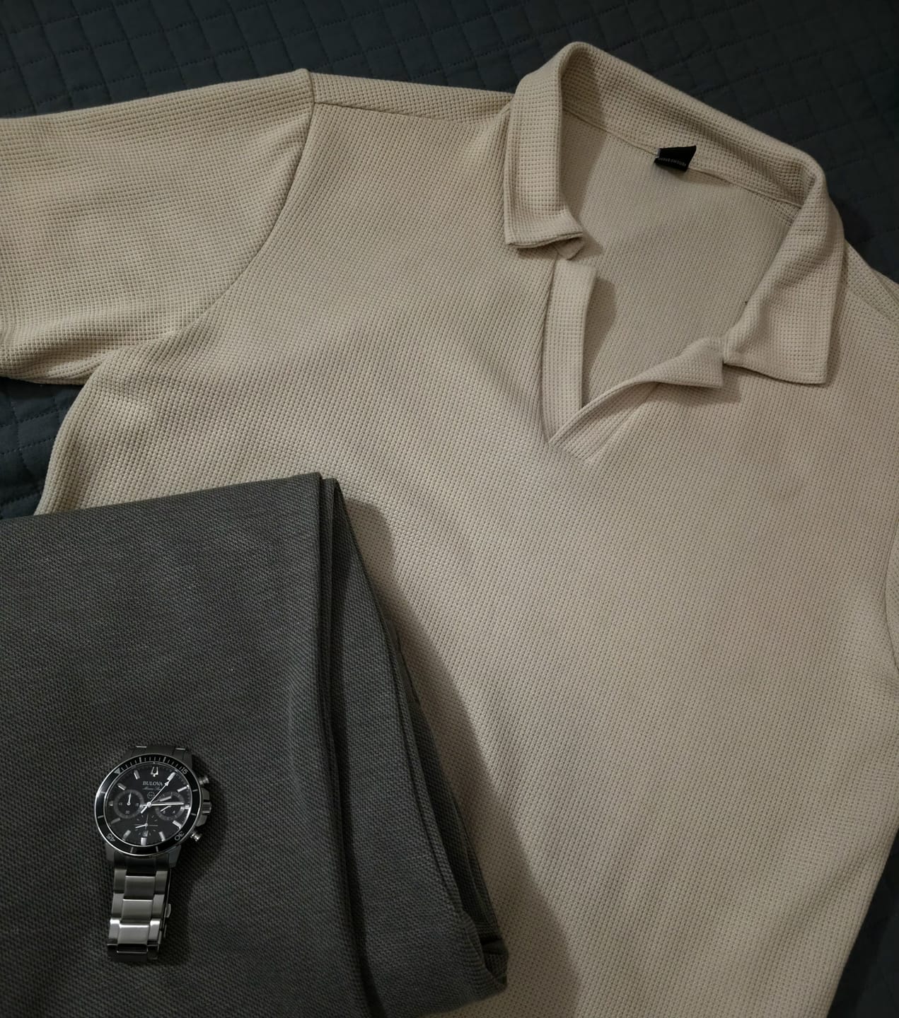 Customer photo review of Camisa Polo Italiana Tricot Bege