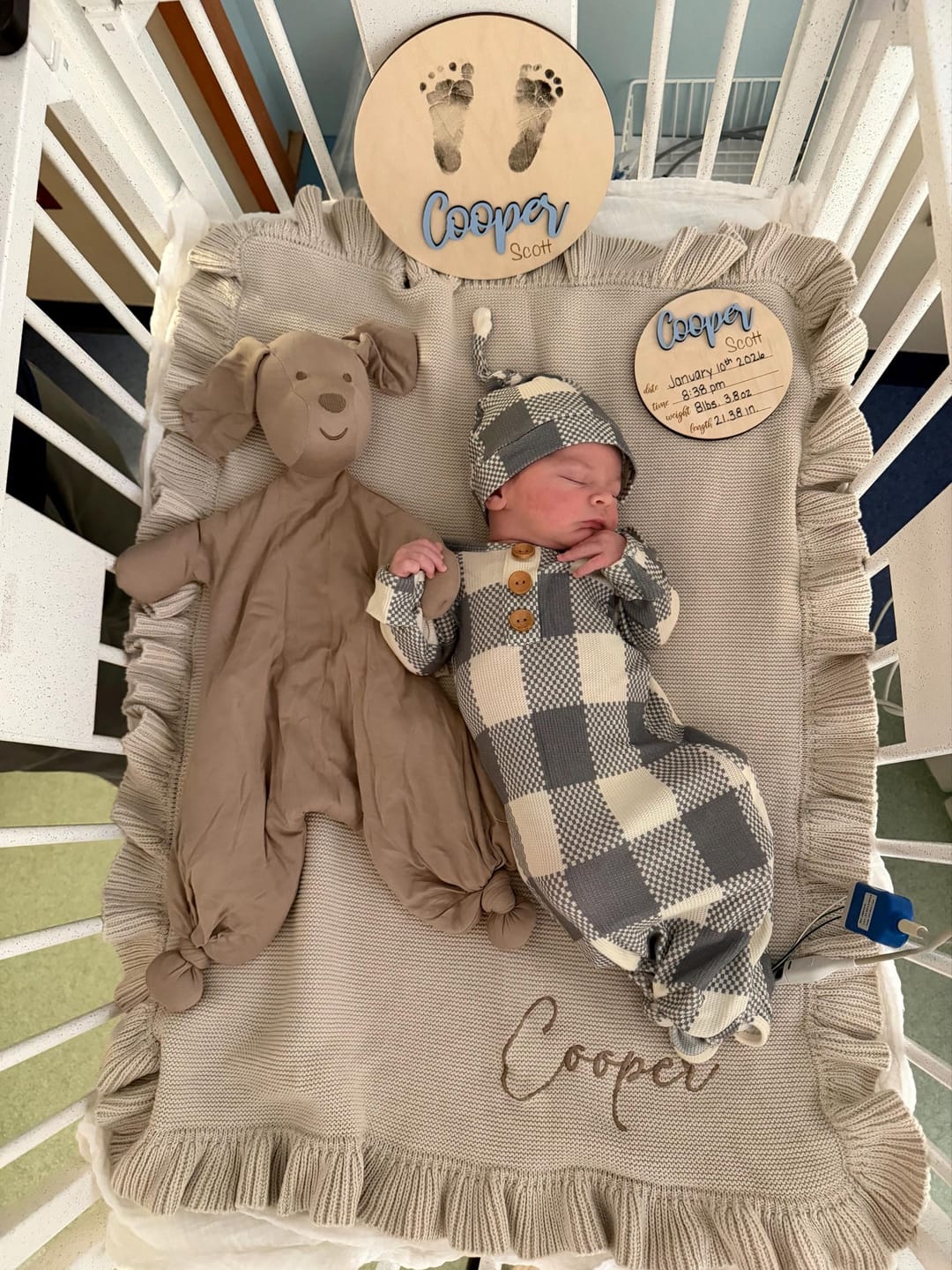 Customer photo review of Baby Name Announcement Sign with Stats