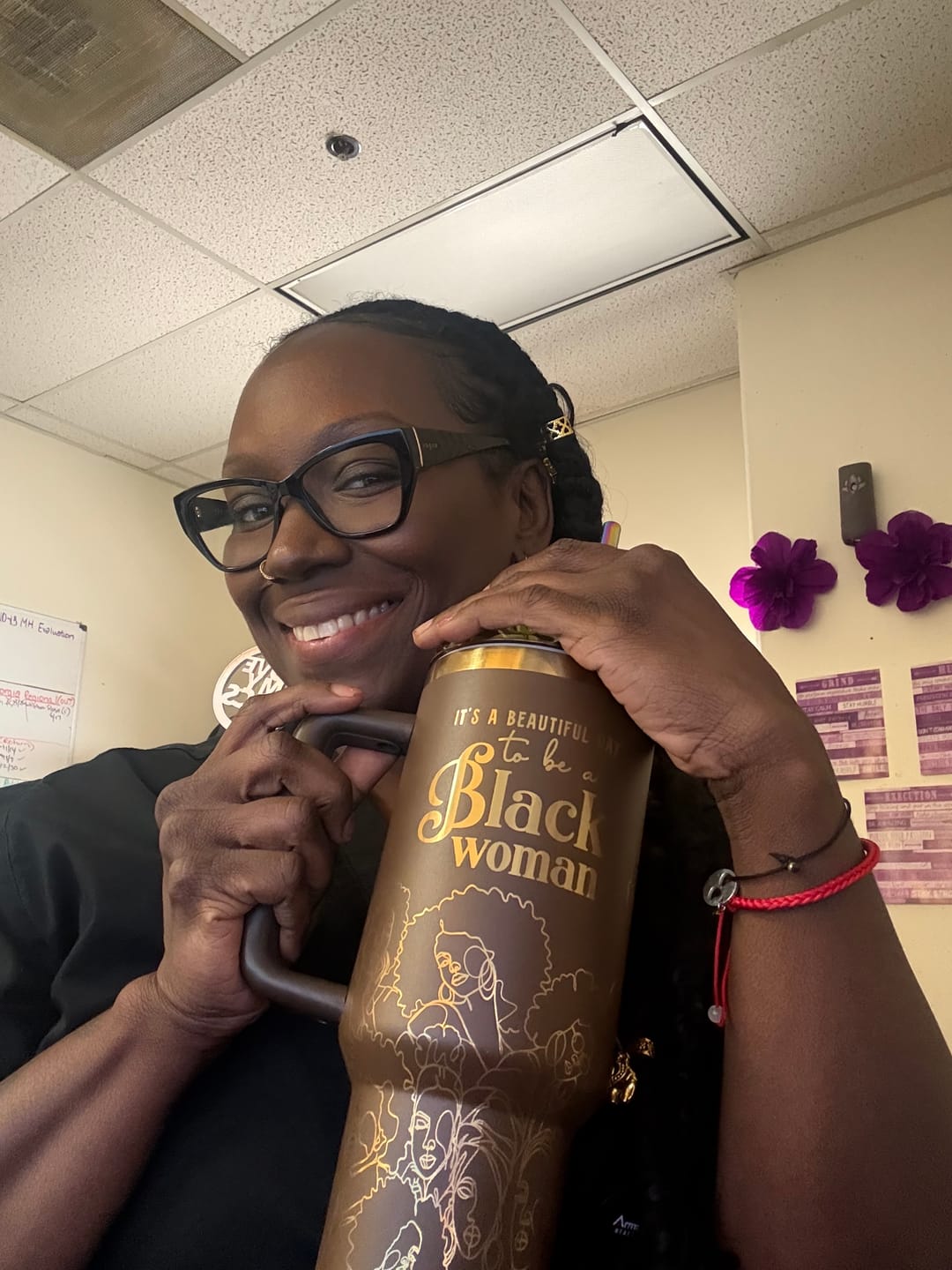 Customer photo review of Brown Sugar (4th Anniversary) 40oz Insulated Tumbler – "It's a Beautiful Day to be a Black Woman"