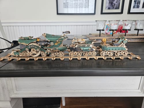 Customer photo review of Steampunk Mechanical Gear Train Wooden Model Kit