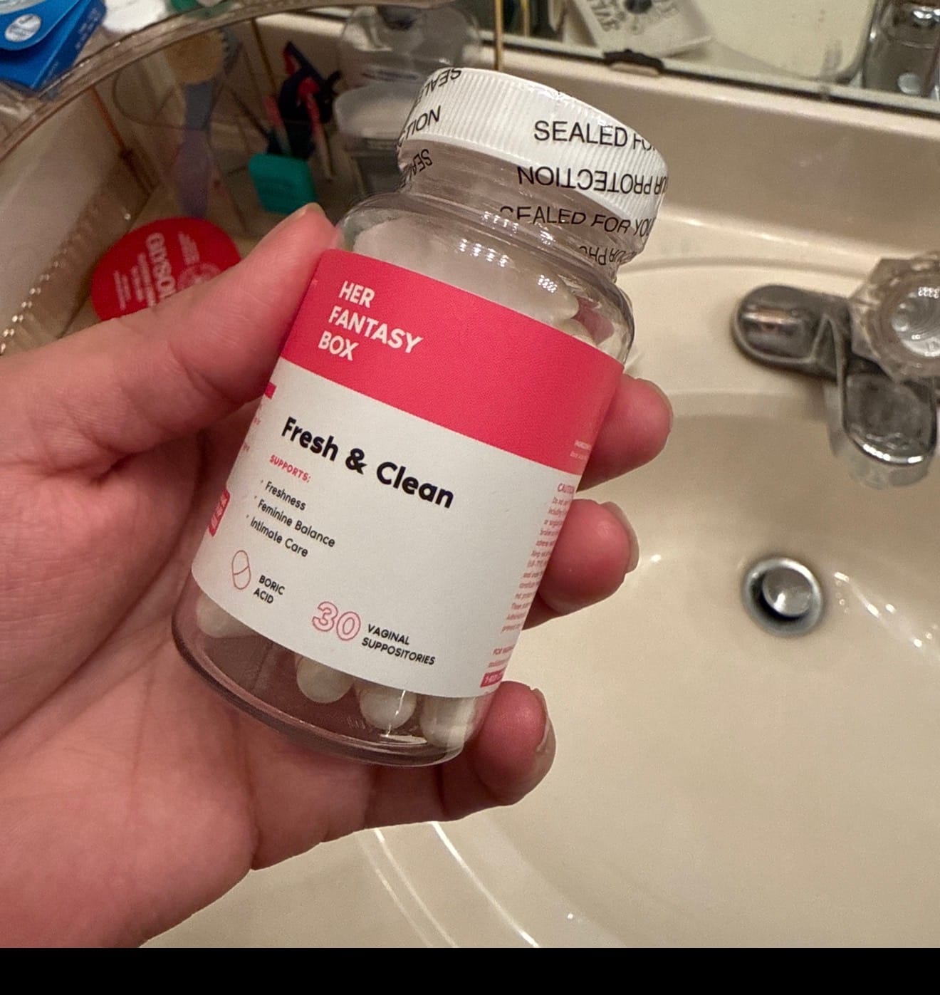 Customer photo review of Fresh & Clean pH Balancing Boric Acid Vaginal Suppository