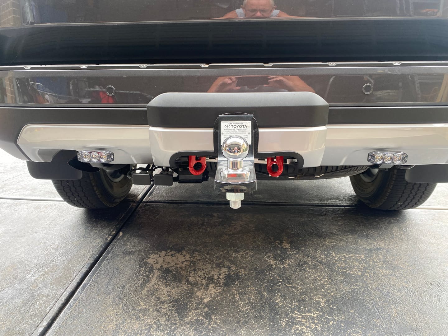Customer photo review of Tow Bar Cover Cut Out Service for 300 Series LandCruisers