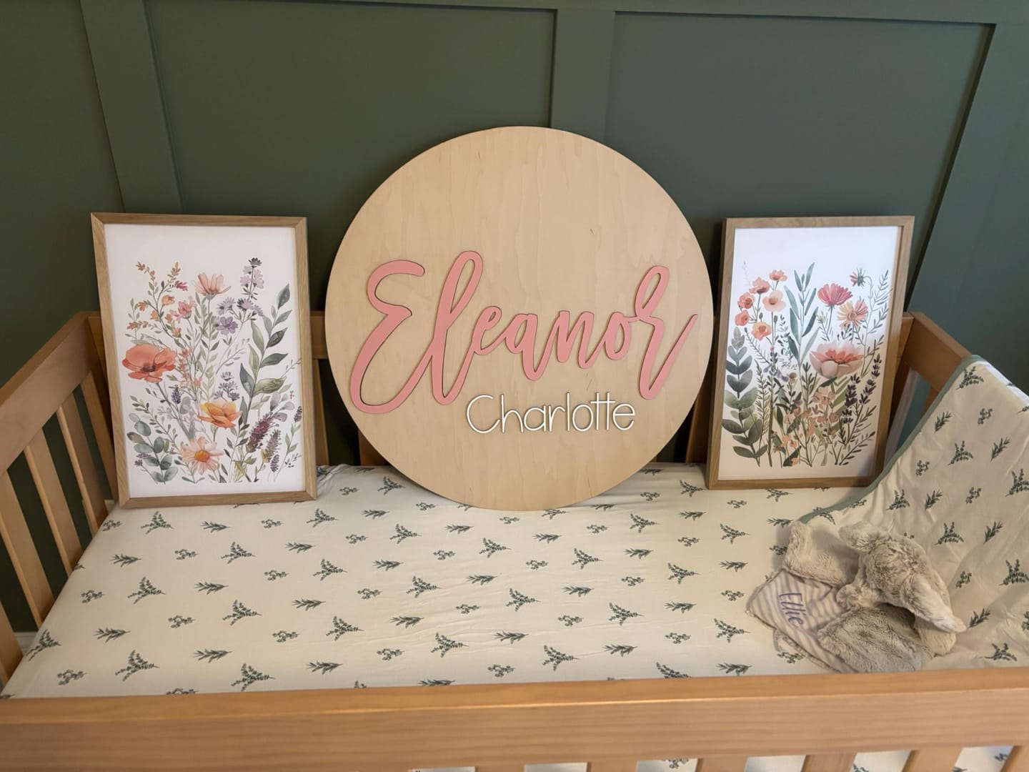 Customer photo review of Round Nursery Name Sign