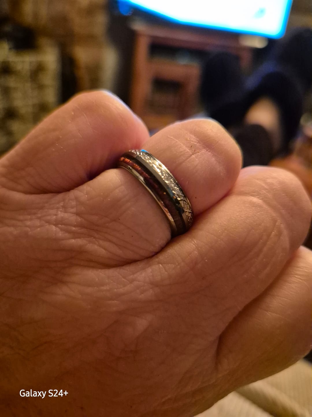 Customer photo review of The Wood and Steel Wonder Ring Set