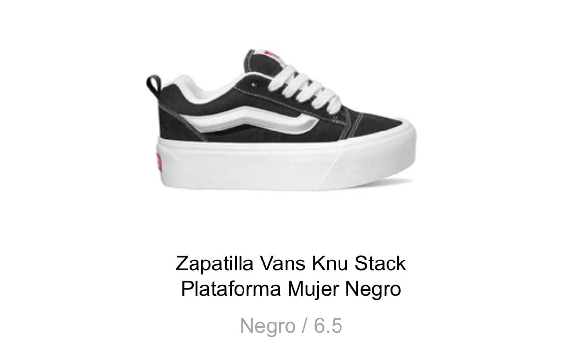 Customer photo review of Zapatilla Vans Knu Stack Plataforma Mujer Negro