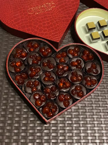 Customer photo review of Valentine's Day Chocolate Cherries Heart Gift Box