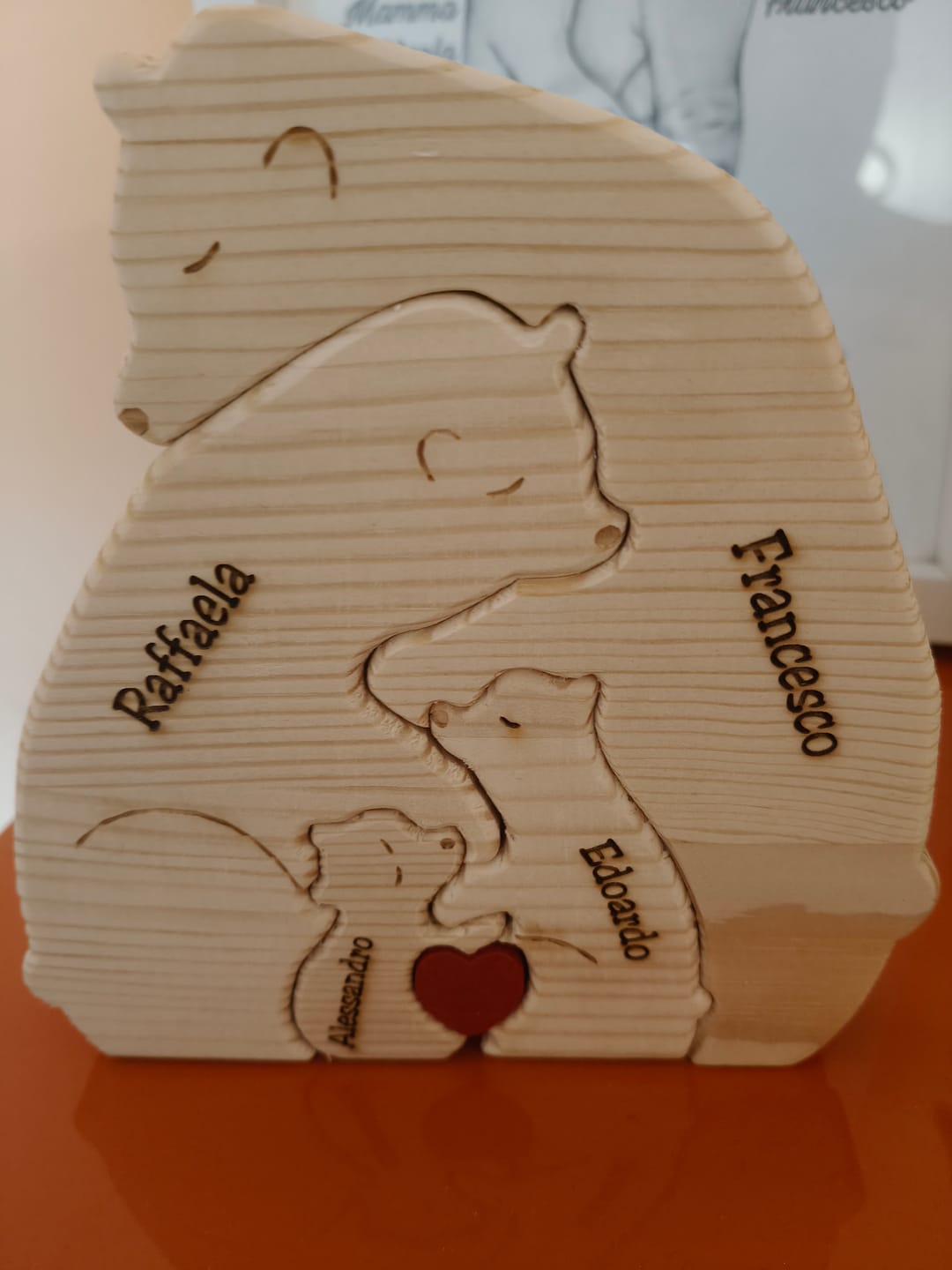 Customer photo review of Orsi famiglia - Graziosi orsetti in legno personalizzati da mostrare alla famiglia