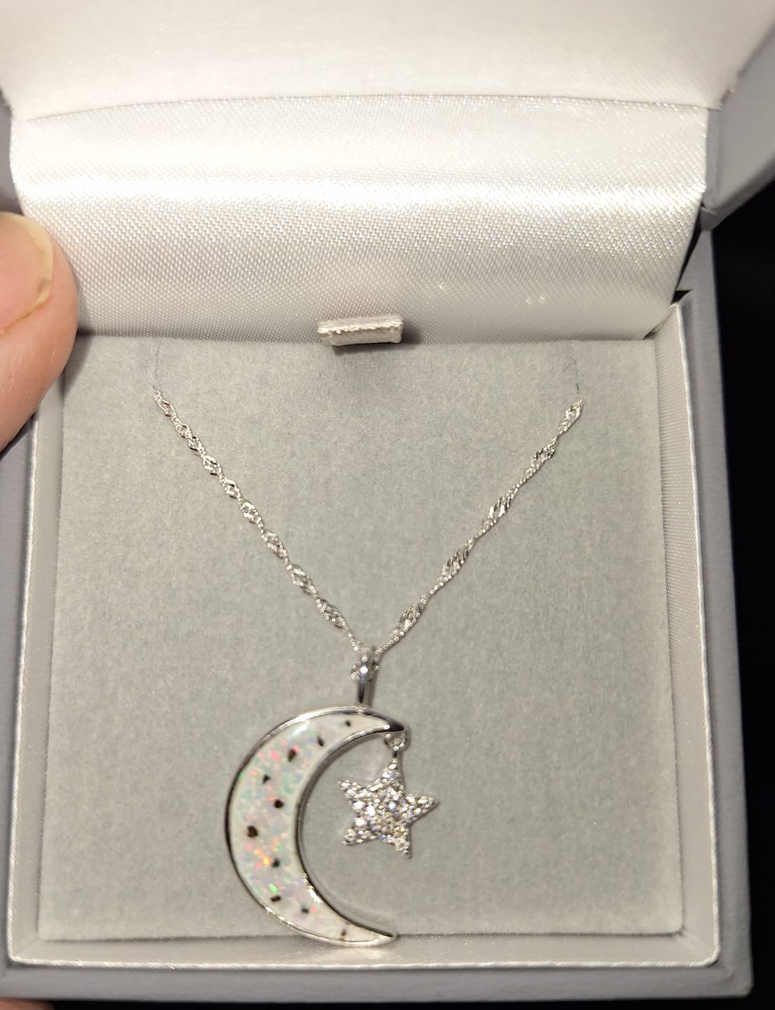 Customer photo review of Moon & Star Pendant