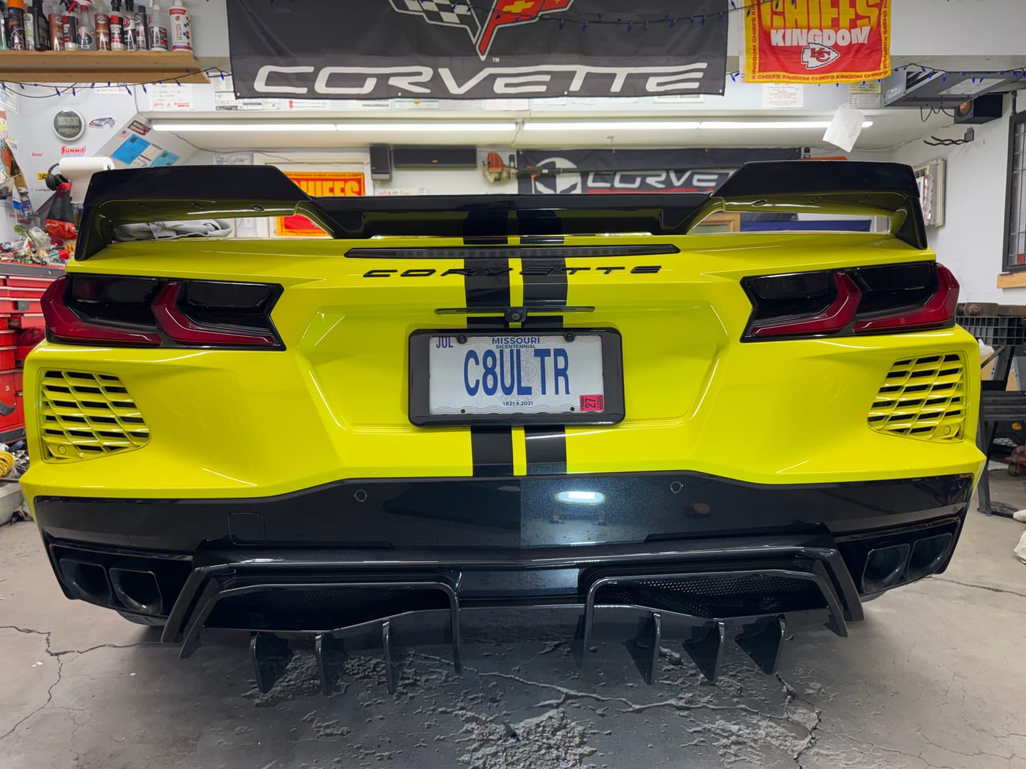 Customer photo review of Corvette C8 Rear Bumper Add-On Diffuser Splitter Lip