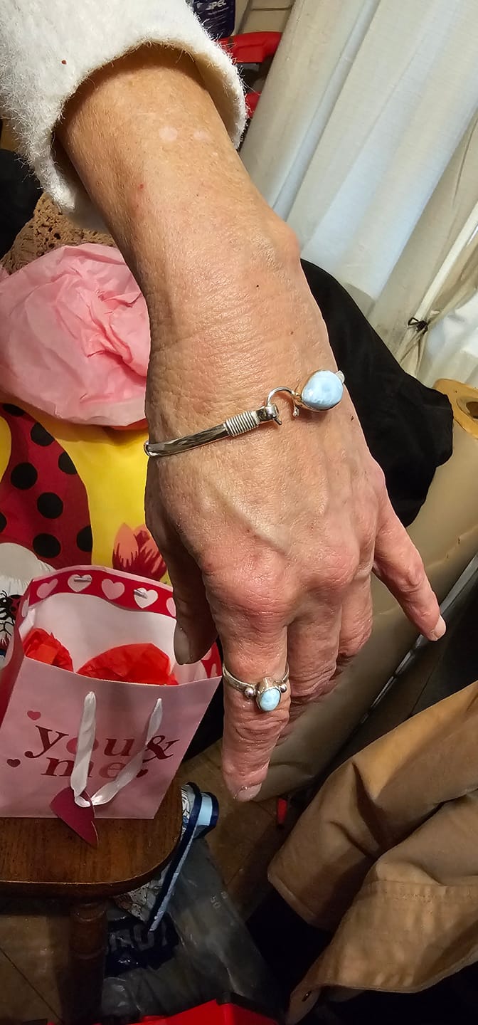 Customer photo review of Sound of Freedom Larimar Stone Bracelet