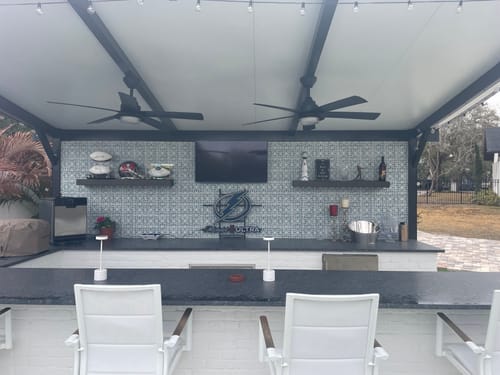 Customer photo review of Non-Combustible Metal Fireplace Mantel | Custom Floating Shelf