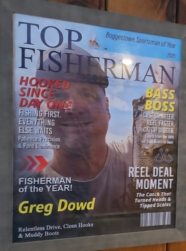Customer photo review of Personalized "Top Fisherman" Magazine Cover Poster With Photo & Name Angler Funny Fisherman Gift For Fishing Lover