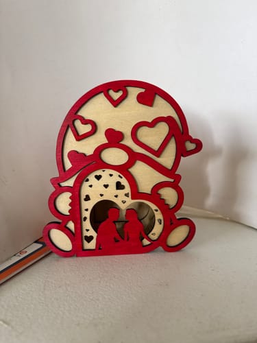 Customer photo review of Valentines Day Candle Holder laser cut file