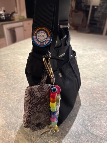 Customer photo review of You Are Safe With Me Pin