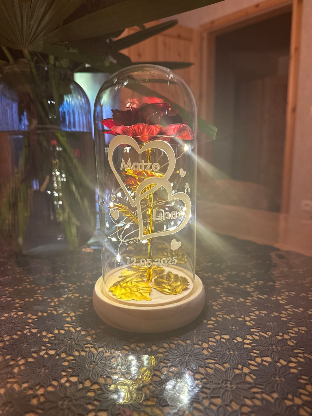 Customer photo review of Ich liebe dich - Paar-Goldene Rose