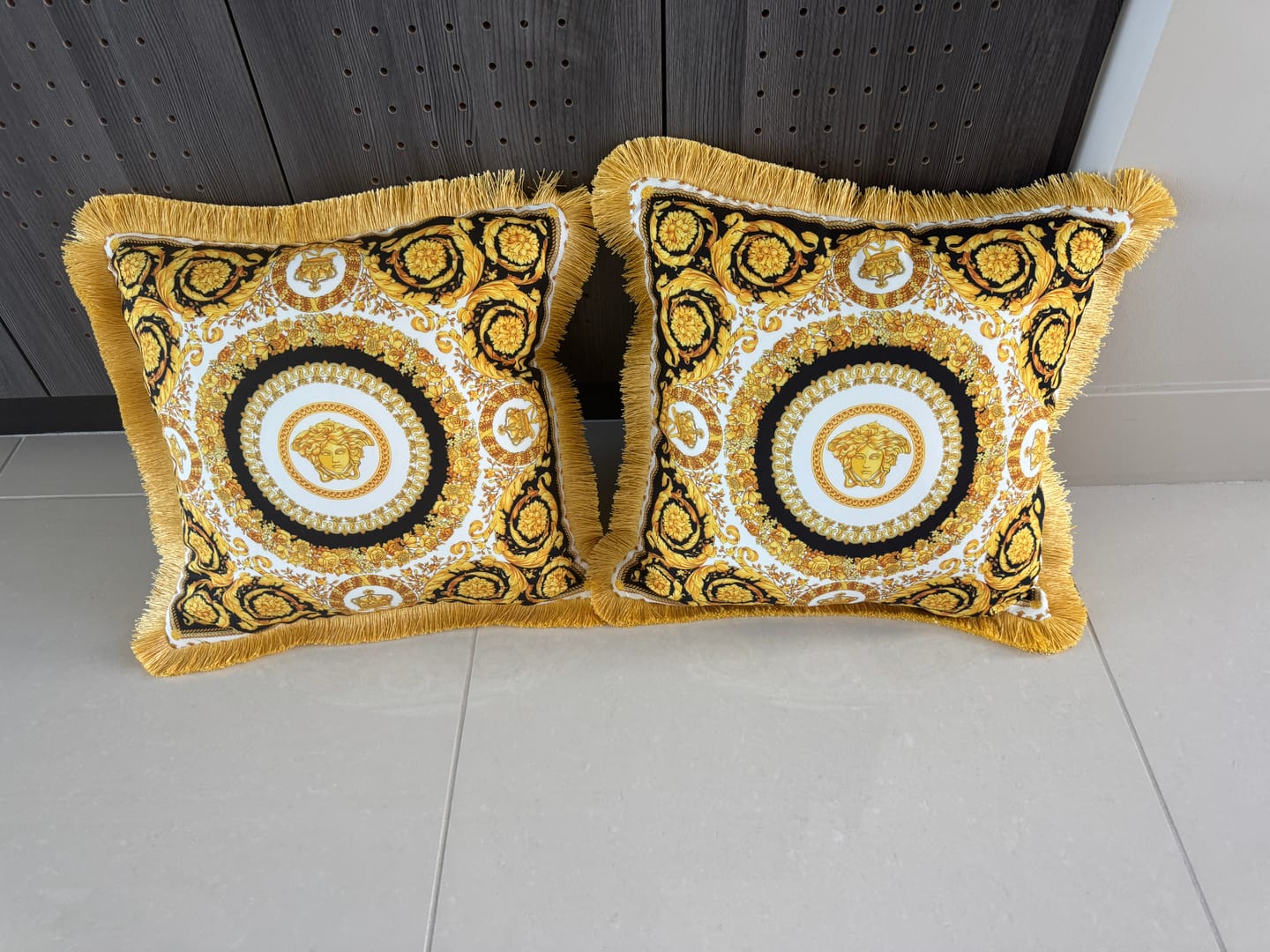Customer photo review of Luxurious Baroque Medusa Pattern Fabric in Black and Gold