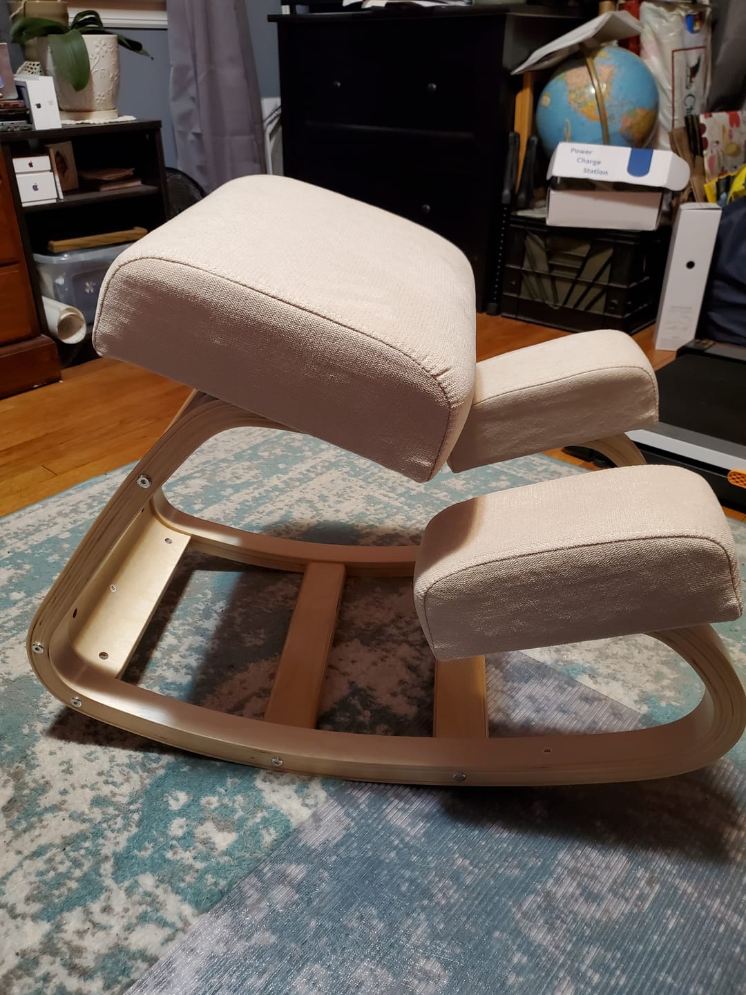 Customer photo review of The Austin Kneeling Chair: Winter Linen