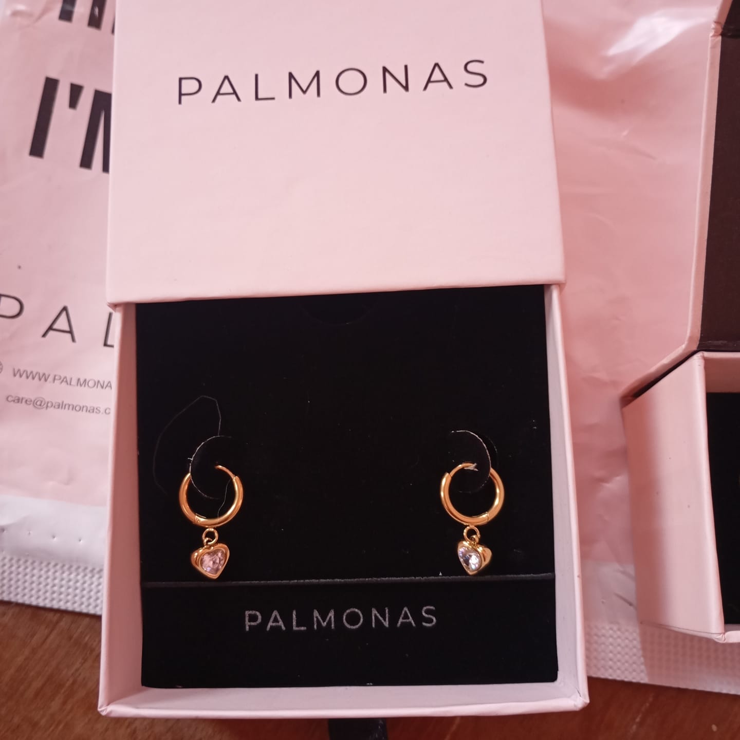 Customer photo review of Gemini Heart Hoops