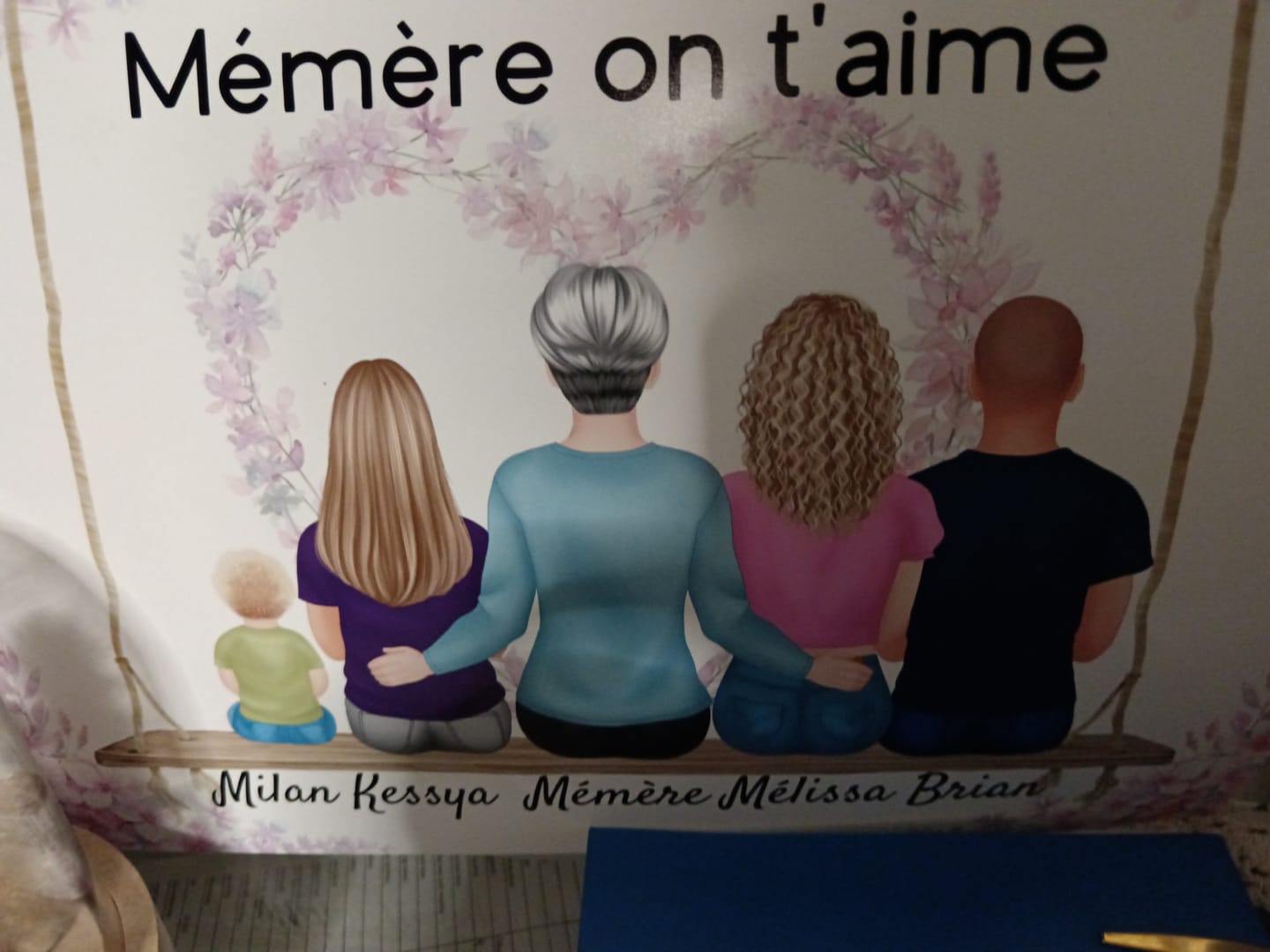 Customer photo review of Affiche Personnalisée - Mamie et Petits-enfants