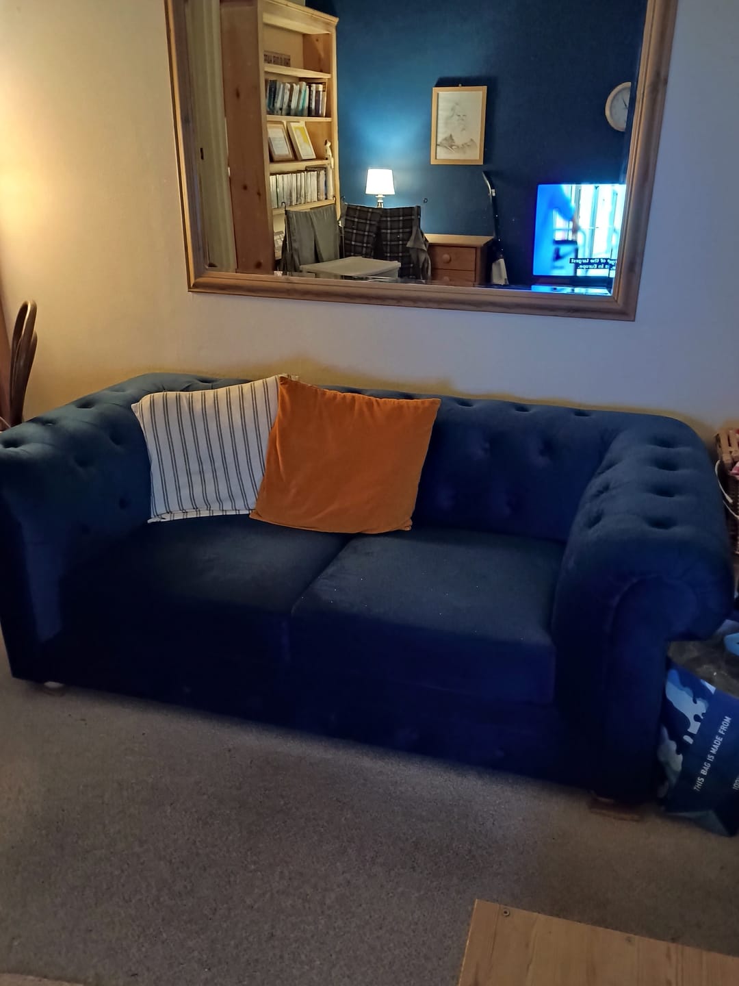 Customer photo review of Chesterfield 2 Seater - Plush Blue