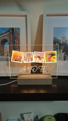 Customer photo review of Placa c/ 4 Fotografias & Frase Especial