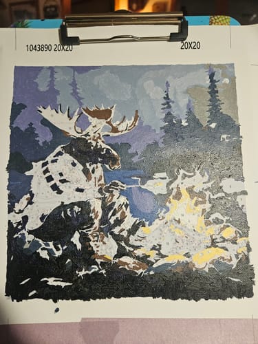Customer photo review of Moose Roasting Marshmallows at Campfire