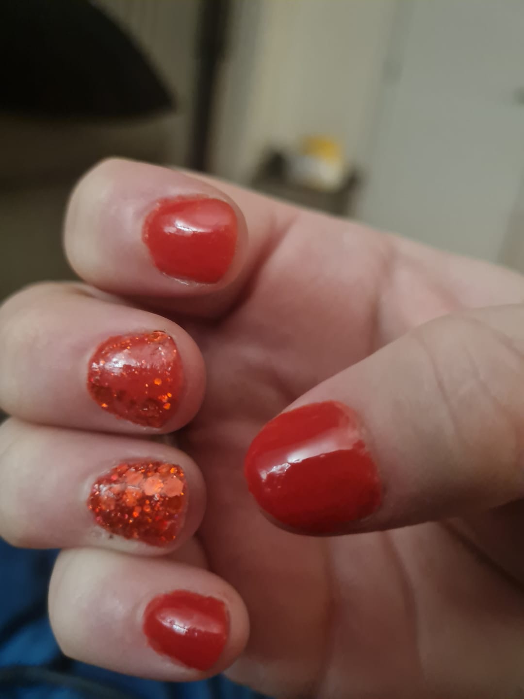 Customer photo review of Rose Red Dipping Powder