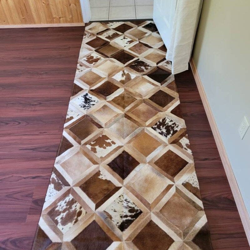 Customer photo review of Unique Design Brown Handmade 100% Genuine Cowhide Rug, Patchwork Area Rug, Home Decor