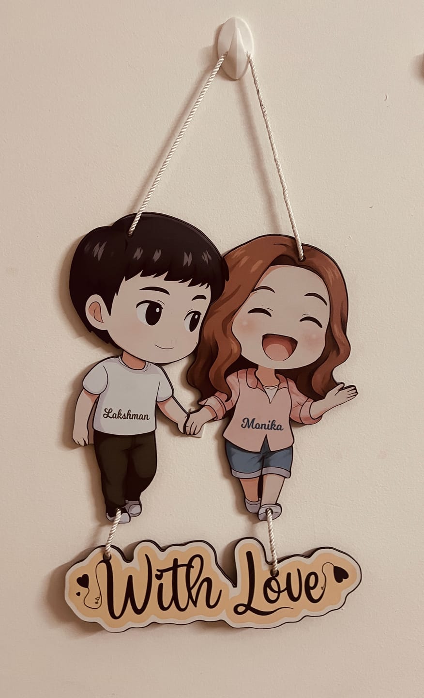 Customer photo review of Customized Couple Cartoon Wall Hanging (11x16")