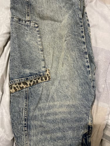 Customer photo review of Jeans Baloon con toppe leopardate