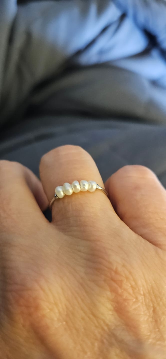 Customer photo review of Ariel Mini Pearl Ring (Bundle)