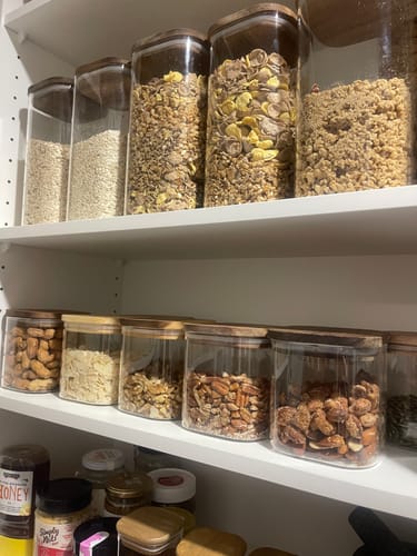 Customer photo review of Square Acacia Lid Glass Jars – 5 Sizes