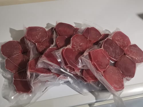 Customer photo review of Yellowfin Tuna Loin Steaks (High Grade Frozen)
