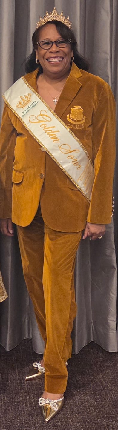 Customer photo review of Gold Velvet Pants