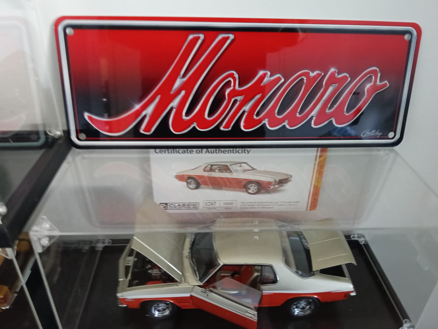 Customer photo review of RED HOLDEN Monaro Badge Number Plate License Plate