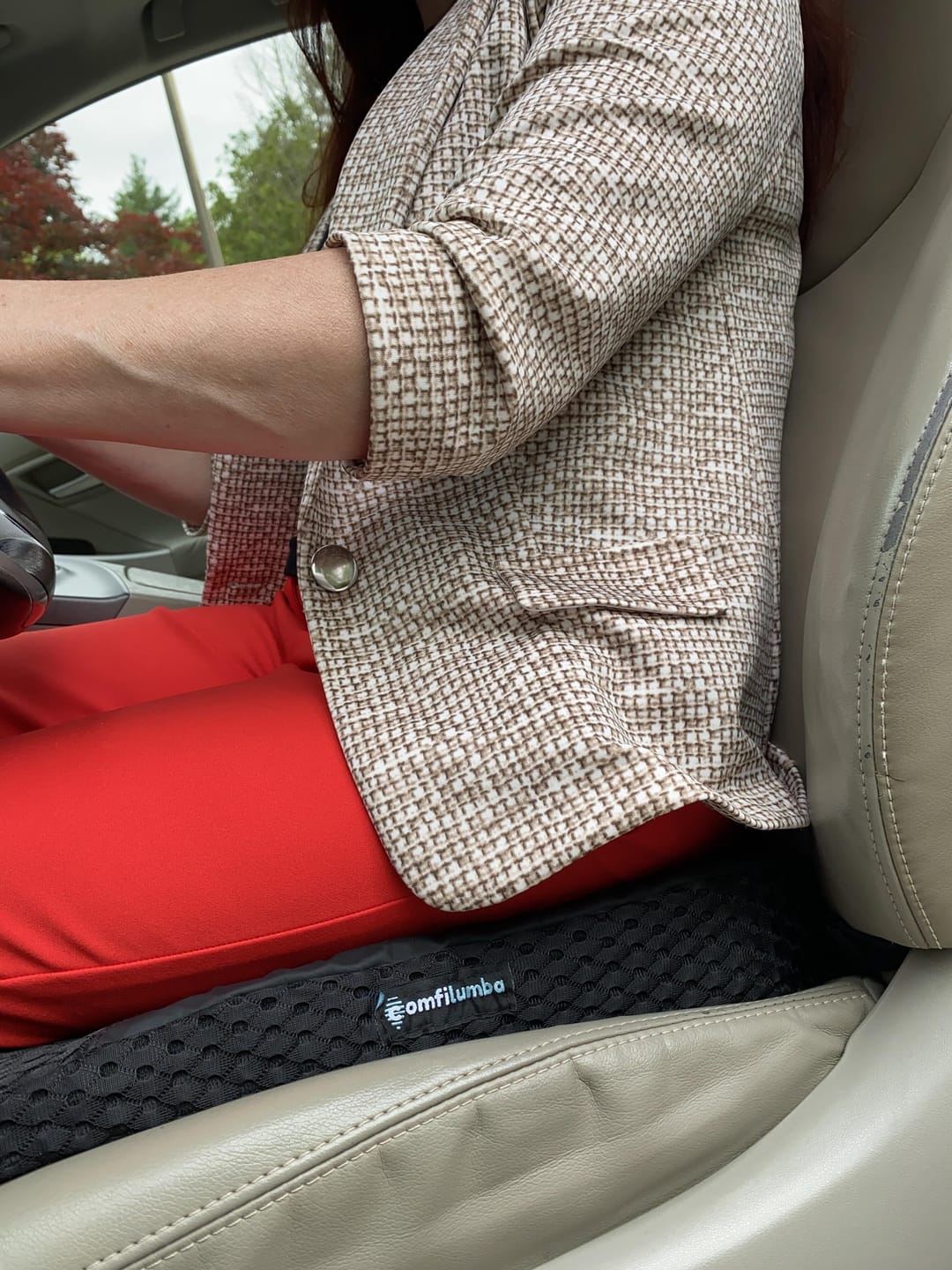 Customer photo review of ComfiLumba Car and Truck Seat Cushion - Wedge Shaped High Density Memory Foam