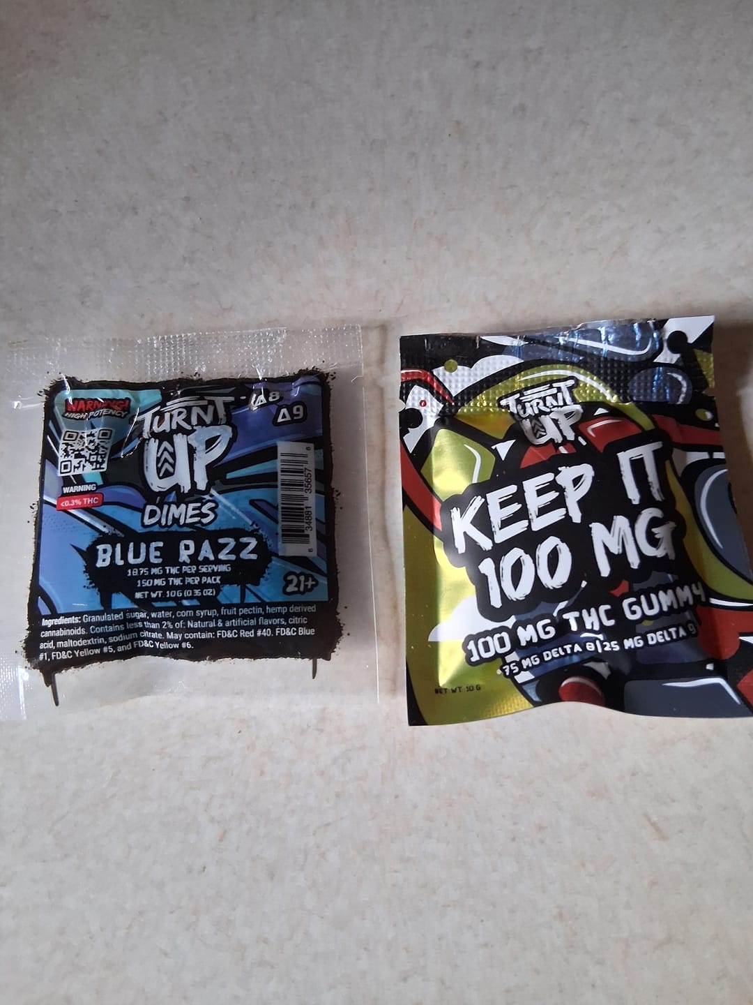 Customer photo review of Dime Gummy - Blue Razz