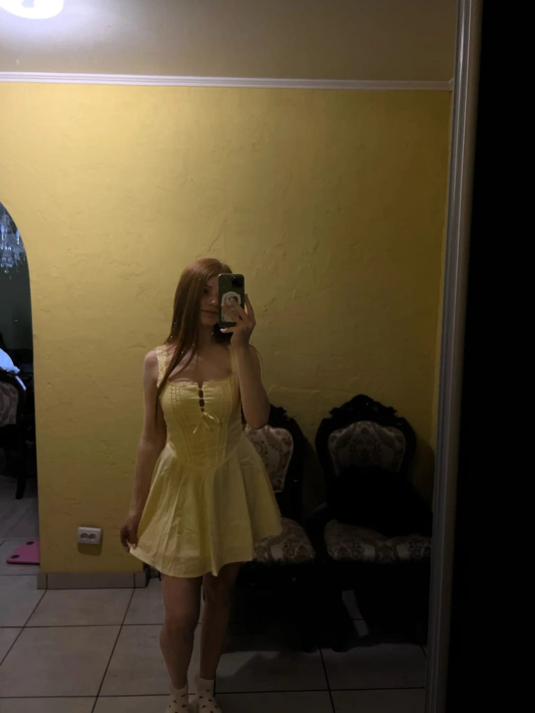 Customer photo review of Jolie Flowy Lace Up Mini Dress