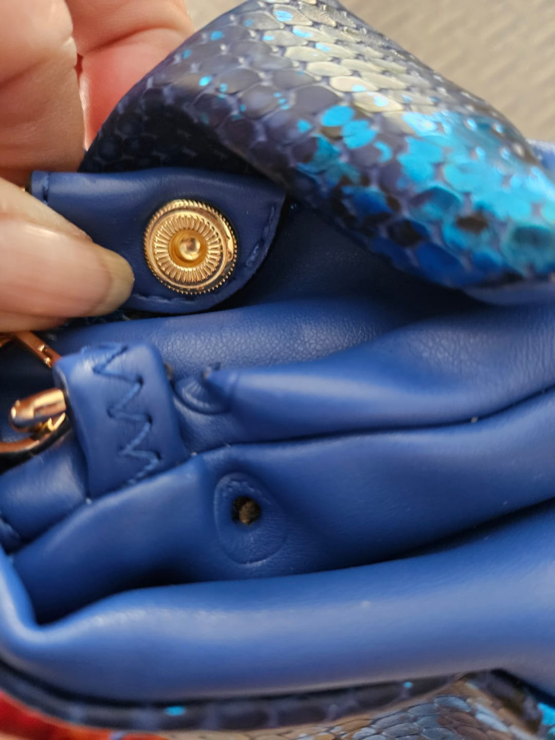 Customer photo review of Riley Vegan Snake Crossbody