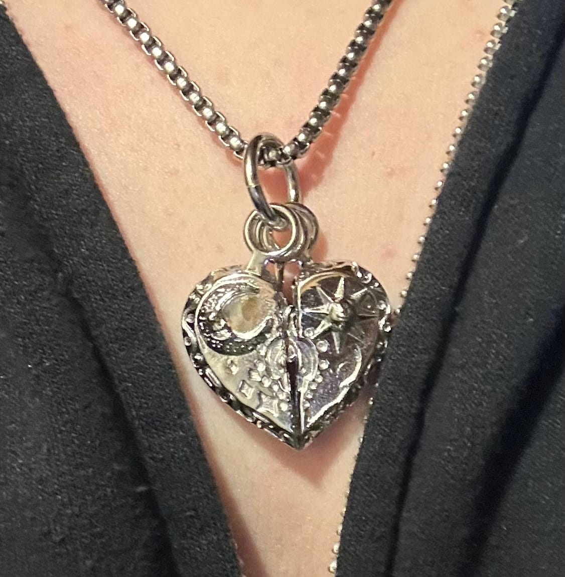 Customer photo review of COSMIC HEART PENDANT