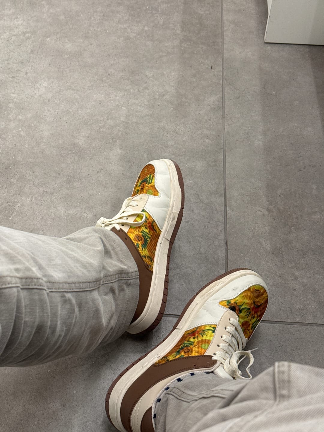 Customer photo review of Van Gogh Sunflowers inspired sneakers